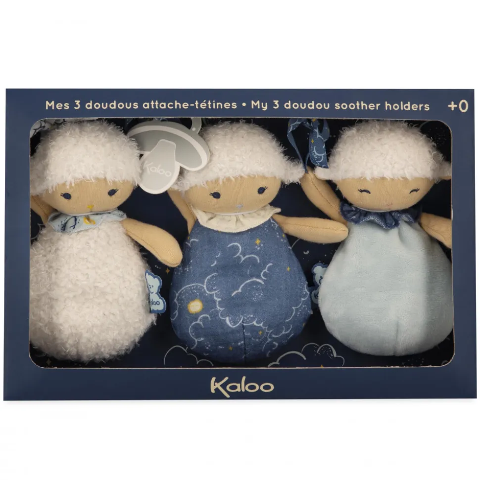 Kaloo Doudou Animal^Doudous Attache Tetines Moutons (Set De 3)