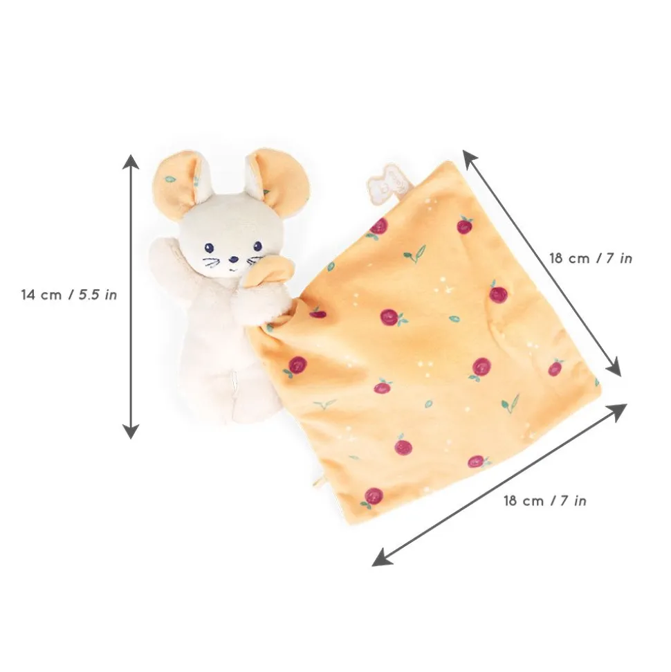 Kaloo Doudou Bio^Doudou Souris Carre Douceur Fruits De Saison