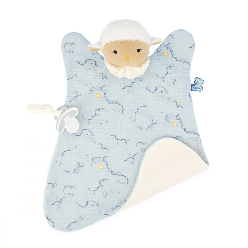 Kaloo Doudou Bleu^Maxi Doudou Coton Bio Mouton