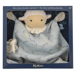 Kaloo Doudou Bleu^Maxi Doudou Coton Bio Mouton